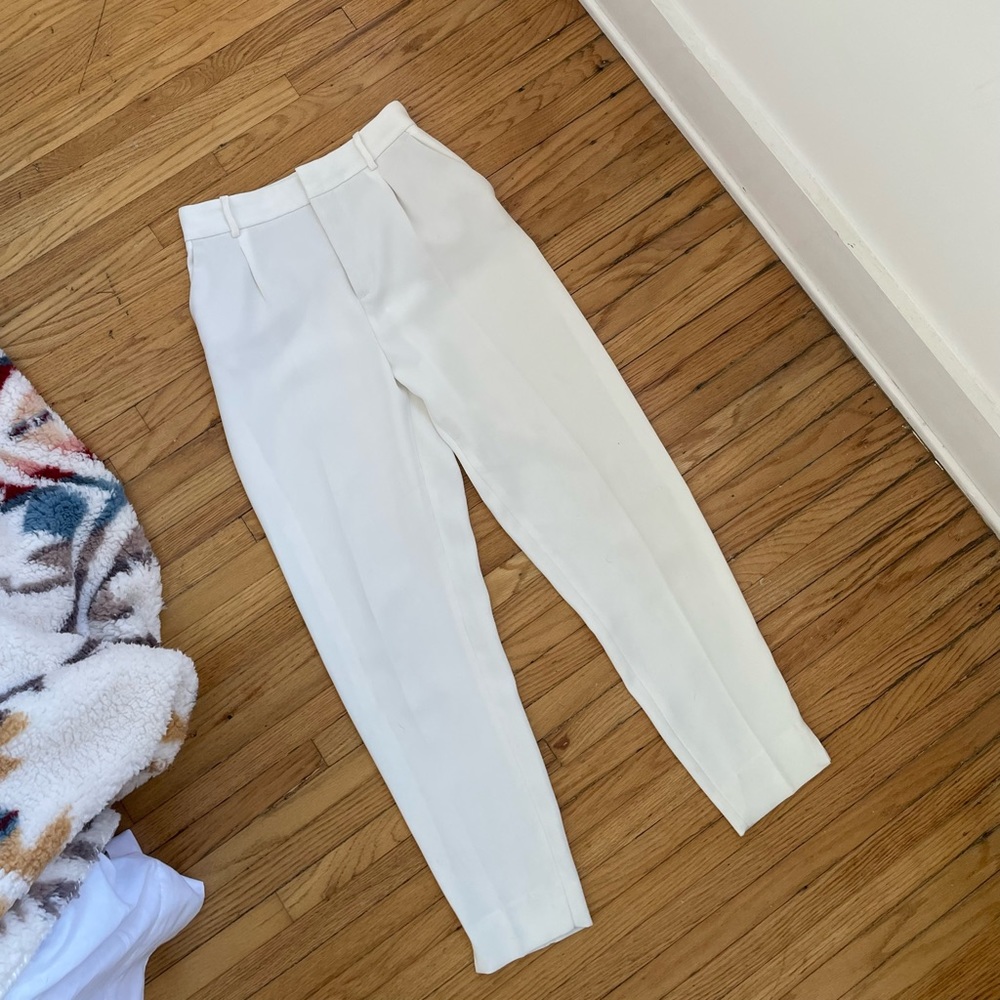 Zara Trouser Pants — White, Size XS